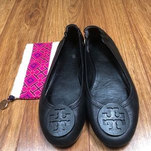 Black Tory Burch Minnie Travel Ballet Flats